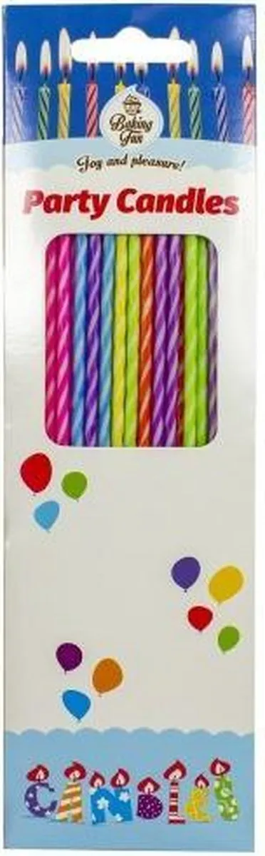 Baking Fun Taartkaarsjes - Taart decoratie - Verjaardagskaarsjes - Spiraal 24st mix