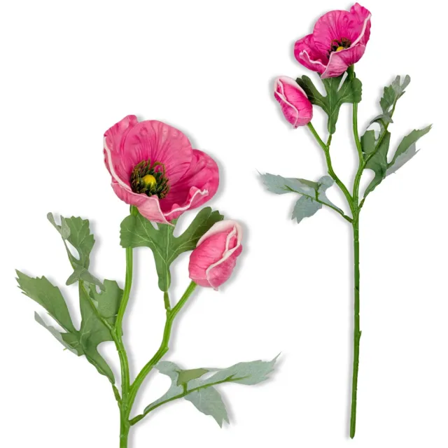 Inspiruj Piankowy Maki Gałązka - Ciemno-Różowy - 44 cm donkerroze
