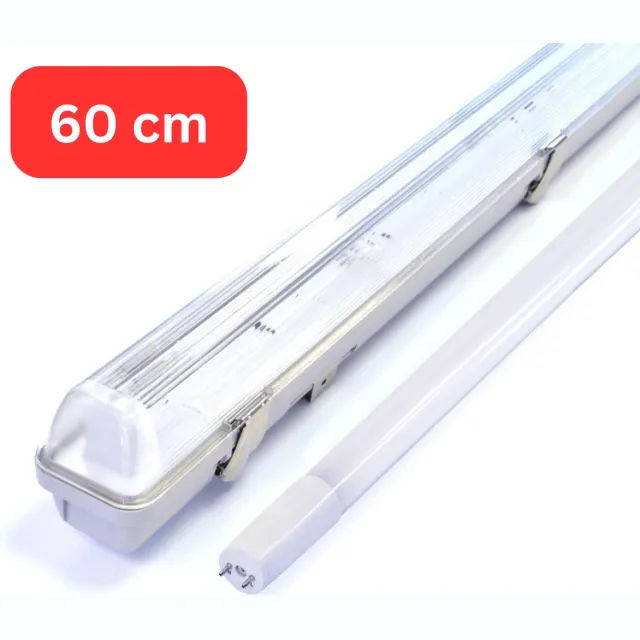 Prinos Premium LED TL lamp 60 cm compleet - Armatuur incl. led buis - 9W/18W Grijs
