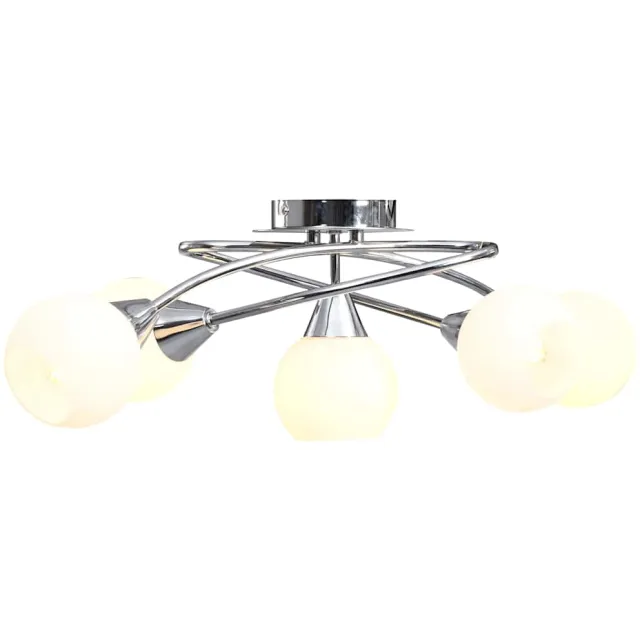 vidaXL Plafondlamp met keramieken bolvormige kappen voor 5xE14 wit