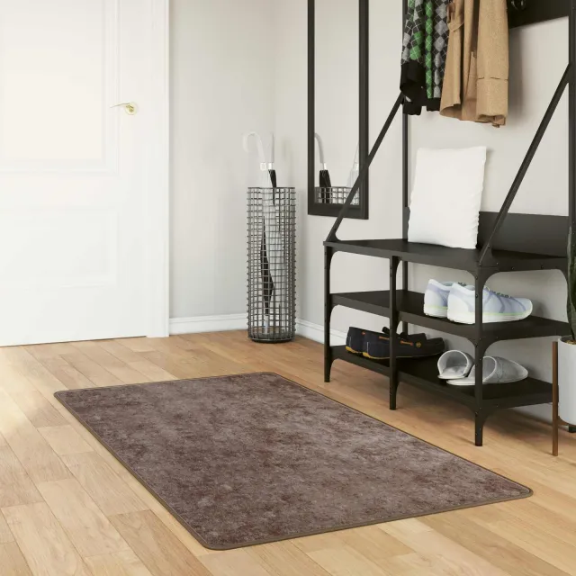 vidaXL Vloerkleedloper MARSA Grijs 100 x 150 cm Polyester en PVC, foto 2