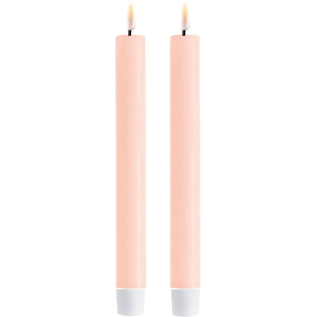 Deluxe Homeart Luxe LED kaars - Light Pink LED Dinner Candle D2,2 x 24 cm (2 pcs.) - net een echte kaars! Deluxe Homeart Licht Roze
