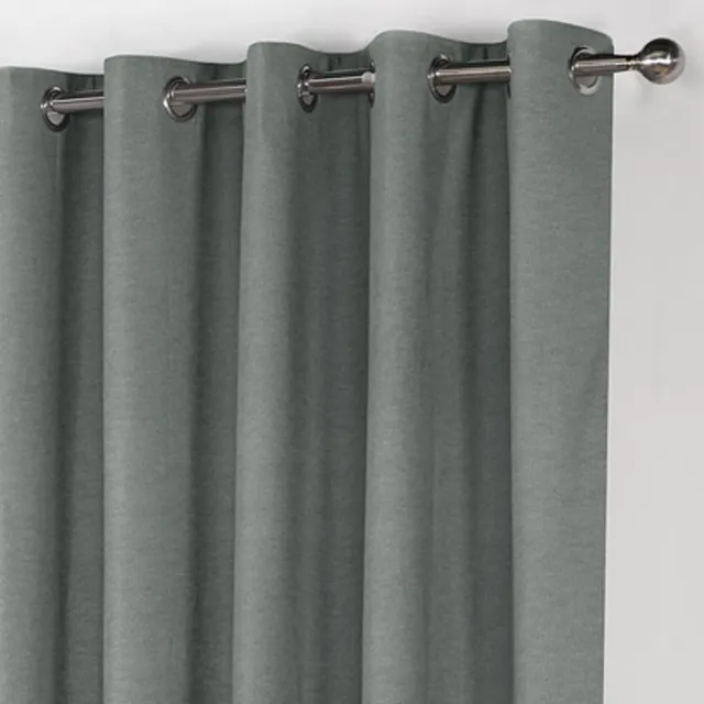 maroyathome LEMONI - Gordijn - Verduisterend - met Ringen - kant en klaar - 300 x 260 cm - 300 cm breedte en 260 cm lengte - Licht Grijs Groen - 1 Stuk Lichtgrijs Groen