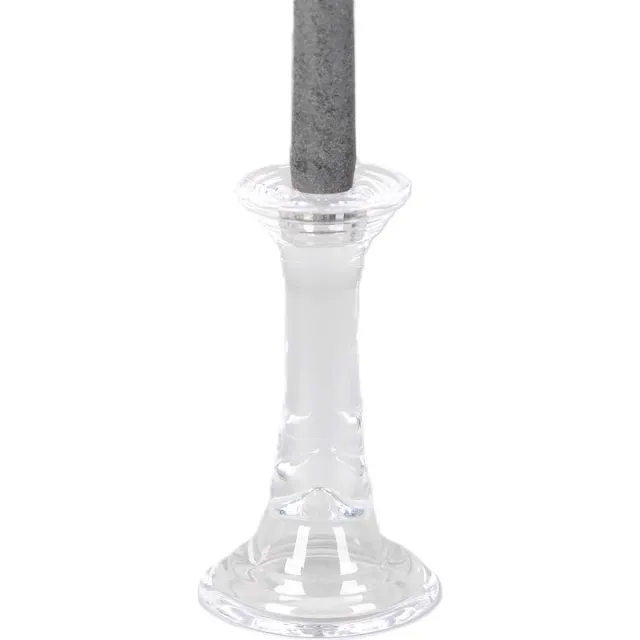Rasteli Kaarsenhouder - glas - transparant - D9 x H16 cm - 2 stuks