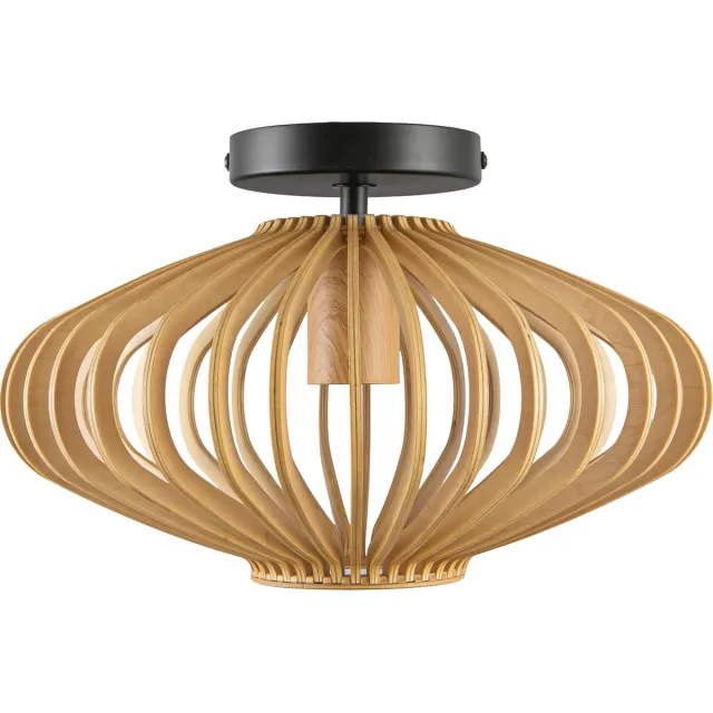 Expo Trading ETH Tess plafonniere E27 230v d300xh150mm Licht hout