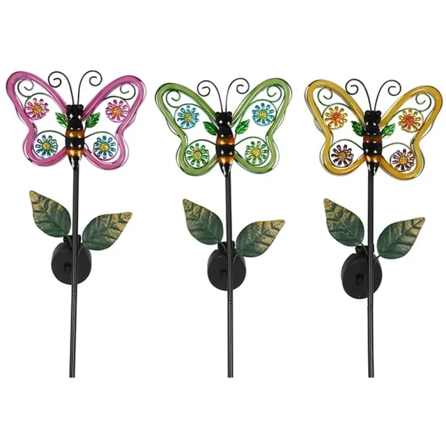 Countryfield Tuinsteker Butterfly Neon Tube - 1 stuk willekeurig geleverd - ca. H92 cm Multicolor