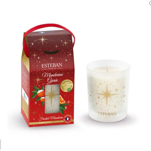 Esteban Mandarine Givrée-Kersteditie geurkaars-180gr wit