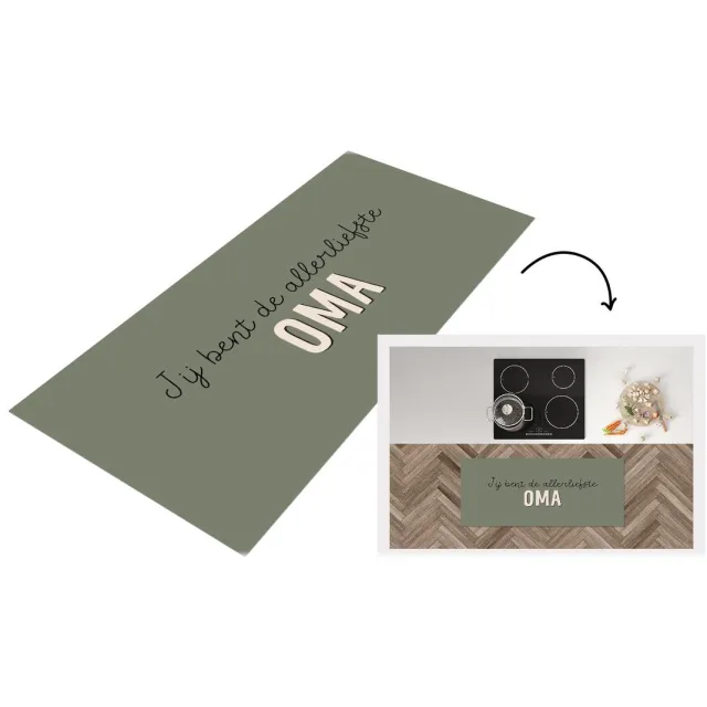 KitchenYeah Keukenloper - Loper keuken - Spreuken - Quotes Jij Bent De Allerliefste Oma - Moederdag - Oma cadeau - Keukenloper vinyl Multicolor