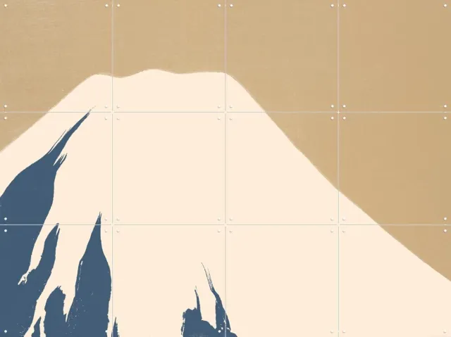 IXXI Mount Fuji, Aster Edition - 80 x 60 cm - Grote wanddecoratie en posters - Minimalisme, Grafisch Ontwerp, Abstract, Ukiyo-e, Slaapkamer Warme kleuren / Wit