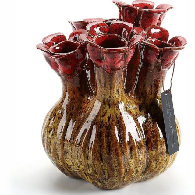 Villa Pottery Gele 5xtuit Vaas Quito 20x23x23 Hoog rood