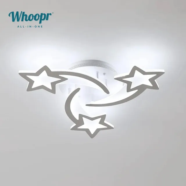 Whoopr® Magic Triple Star Ceiling Light - LED Plafondlamp - Moderne Acryl Lamp 40W 4500LM - 6500K Daglicht - Ø54cm - Voor Woonkamer, Slaapkamer & Keuken Wit