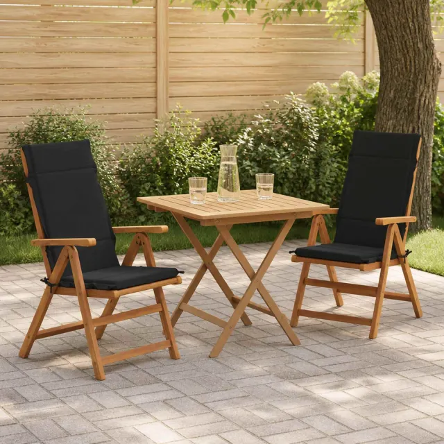 vidaXL Kussen voor stoel met hoge rug GEMERT 2 st 100% Polyester Zwart