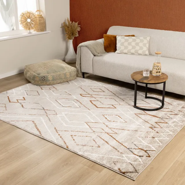 Fraai Berber vloerkleed - Blend Diamond Beige - 160x230 cm