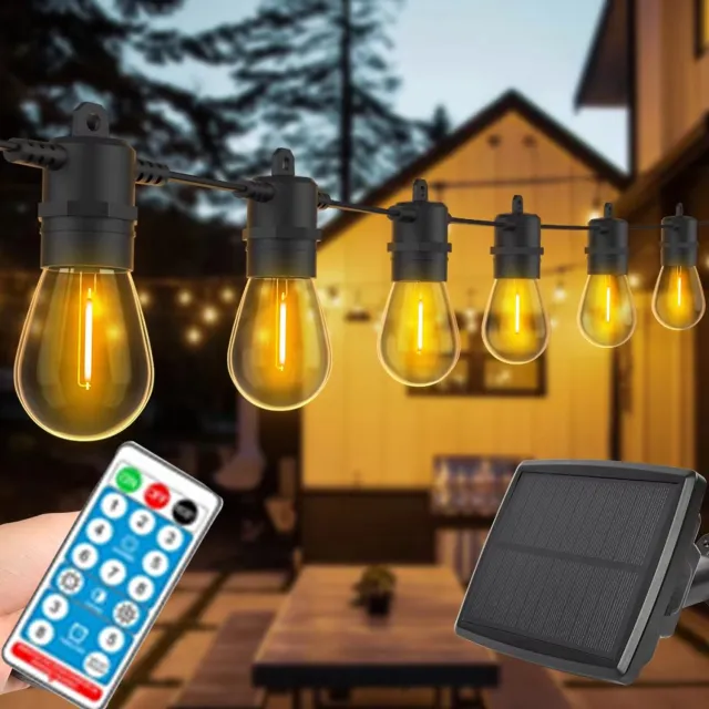 Flintry 10m 10LED Solar Slingerlicht S14 Outdoor LED Slinger Lamp - Tuin Terras Bruiloft Achtertuin Decoratie IP65 Kunststof