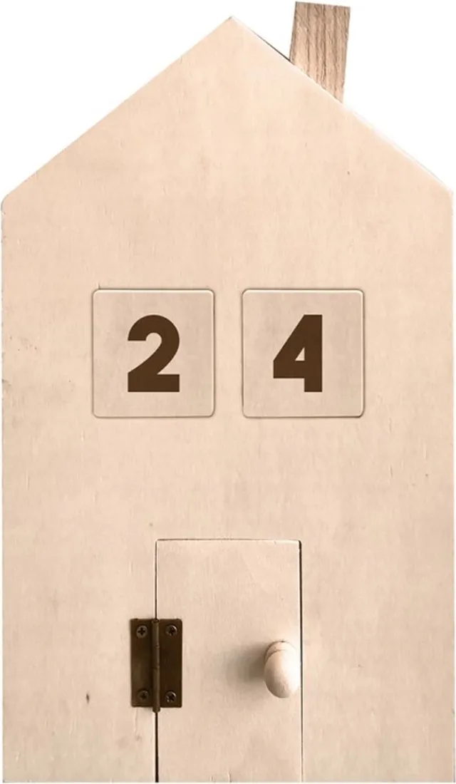 Artemio Adventskalender huisje 15,5x25x4 cm Houtkleur