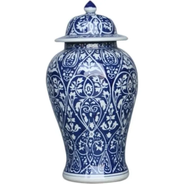 Fine Asianliving Chinese Gemberpot Blauw Porselein D22xH45cm