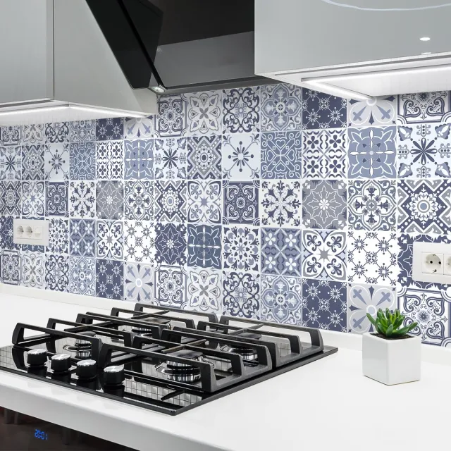 Ambiance Sticker Muurstickers - Zelfklevende tegelmuurstickers voor keuken en badkamer - 24 Rialto tegelstickers - 24 stickers 20x20cm Multi color
