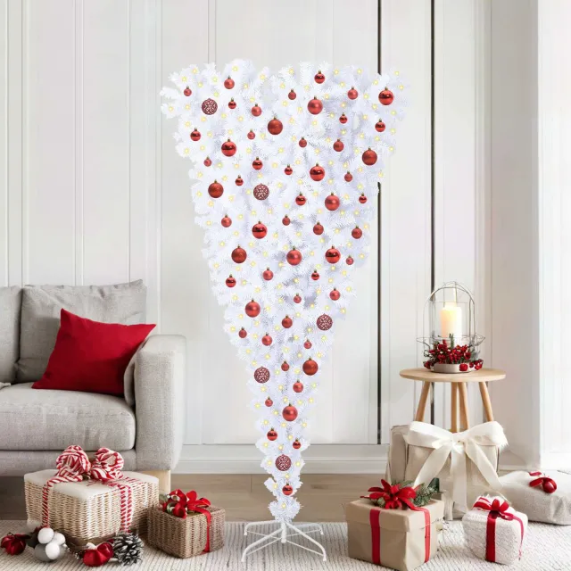 vidaXL Kunstkerstboom Wit 180 cm PVC en staal