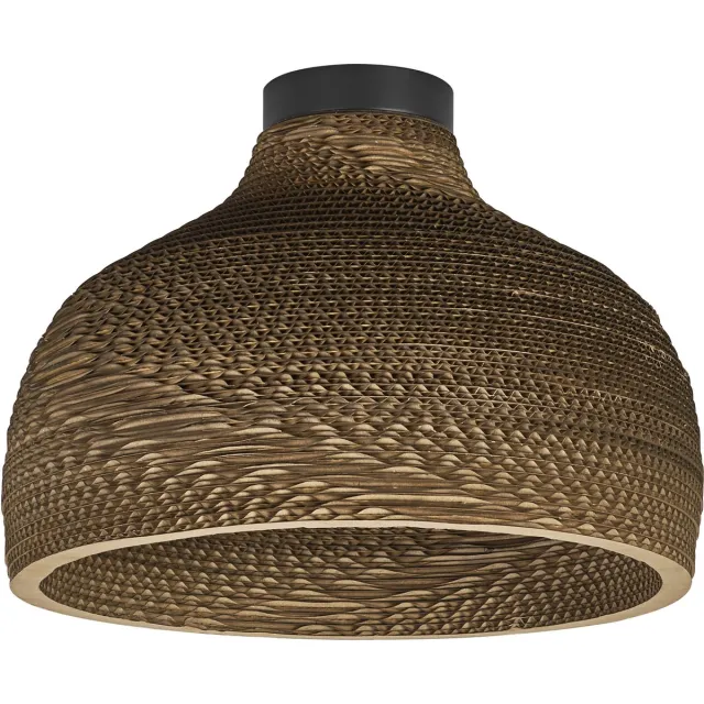 Osram Decor Cardboard Hat plafondlamp bruin van golfkarton, lichtgewicht, E27, diameter 360 mm, lampenkap van kartonmateriaal, duurzaam dankzij vervangbare lichtbron, eenvoudige montage