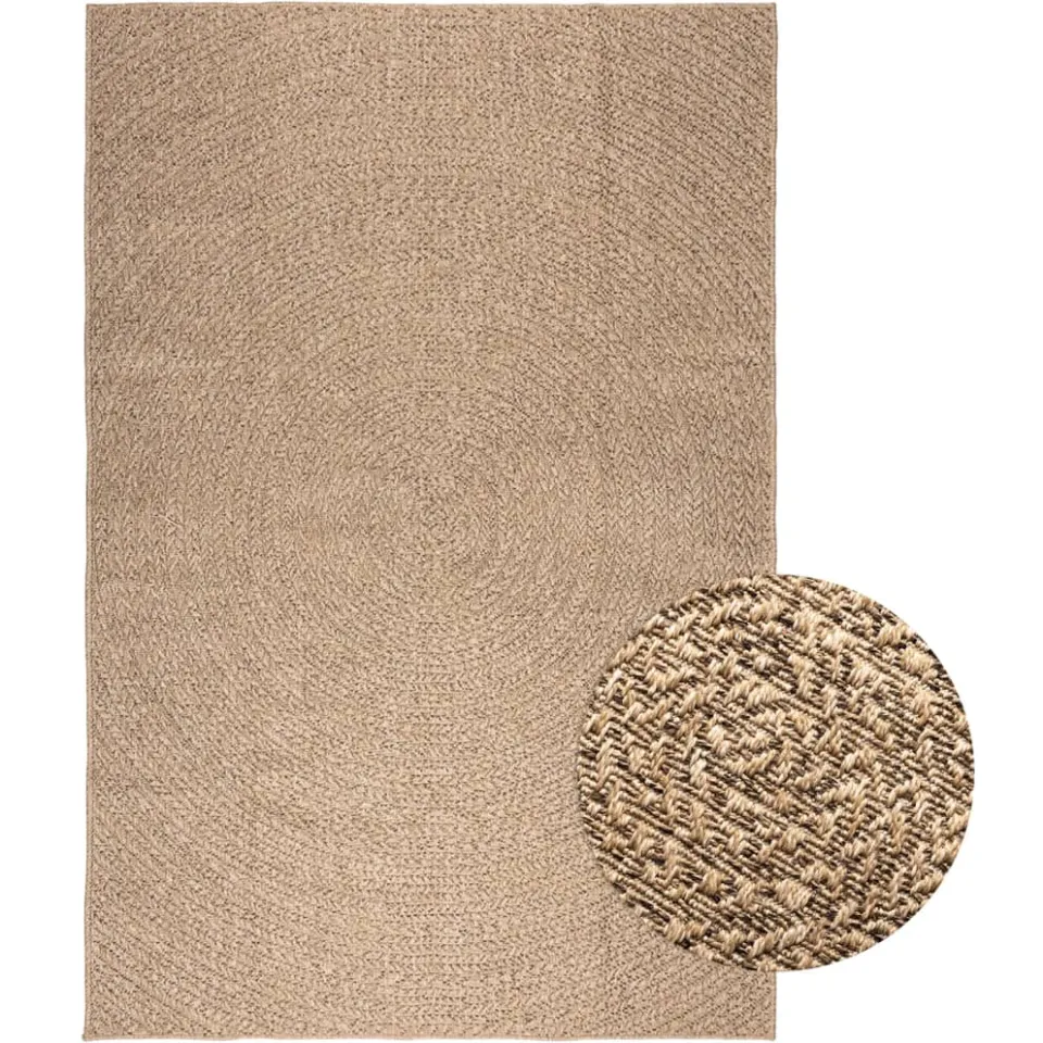 vidaXL Vloerkleed ZIZUR binnen en buiten 160x230 cm jute look bruin, foto 3