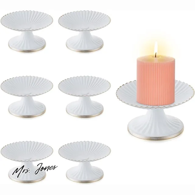 Mrs. Jones Pijler Kaarsenhouders - Bruiloft Tafel Centrepieces - Decoratieve Kaars Trays - Bruiloft Kerst Kaars Display Stands - Platen voor Geurpot Kaars Wit . multi-color