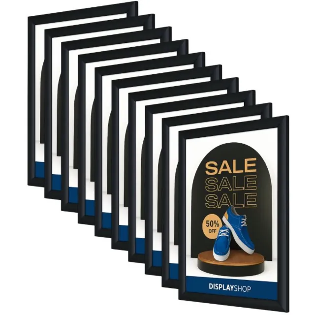 Bbase 10 Voordeelpack Kliklijst A4 - Zwart - 25mm - Fotolijst - Kader - Posterlijst