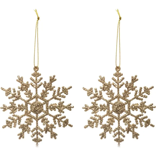 Feeric lights & Christmas Gouden Sneeuwvlok Kerstboom - glitter gouden sneeuwvlok kerstversiering Productafmetingen: Lengte 9,5 x Breedte 1 x Hoogte 9,5 cm