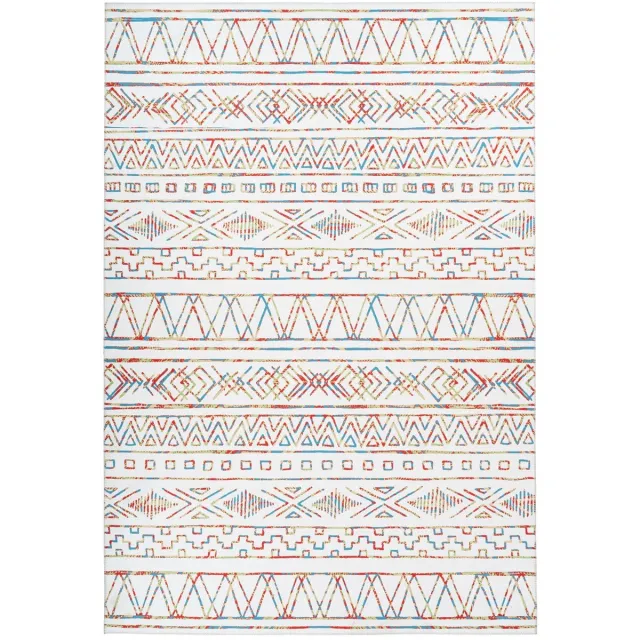Padiro elegant laagpolig vloerkleed 120 x 170 cm - lichtbeige - vintage patroon - voor vloerverwarming - van polyester en katoen