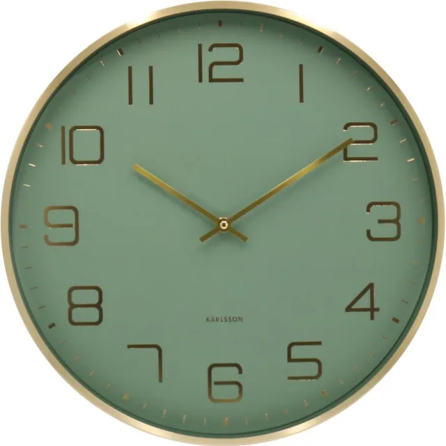 Karlsson Wandklok Elegance Glow - Groen - Ø40cm - Wandklok Scandinavisch