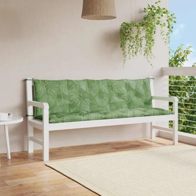 vidaXL Tuinbankkussens 2 st oxford stof bladpatroon Groen