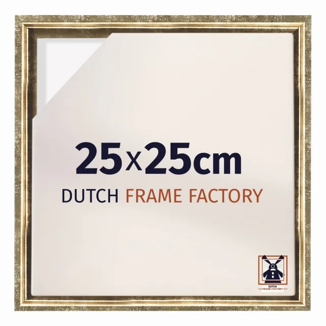 Dutch Frame Factory Baklijst 25x25 cm - Goud Antiek - Geschikt voor Canvasdoek - MDF Baklijst Lausanne