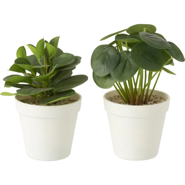 J-Line plant in pot - kunststof - groen - 2 stuks