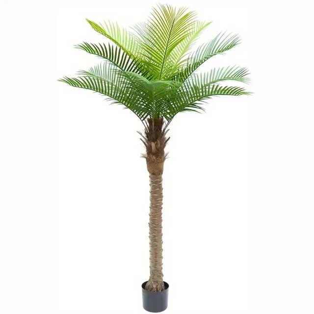 Zerova Kunstplant Kokospalm - Kunstplant voor binnen - Kunstplanten - Voor Woonkamer, Kantoor en Horeca - 160 cm - Zwarte Pot Groen