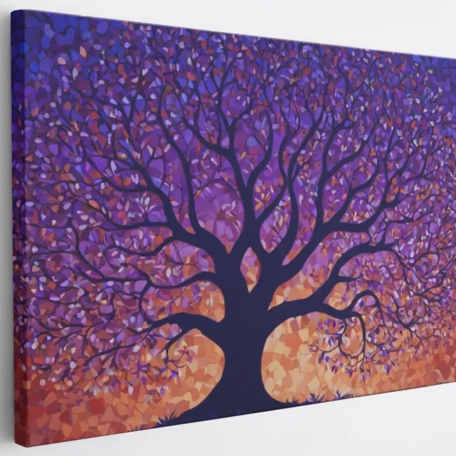 Saammp Canvas Schilderij - Kleurrijke boom - Abstract - 90x60 - Foto op canvas - Wanddecoratie - Muurdecoratie Woonkamer - Slaapkamer decoratie - Canvas Print Multicolor