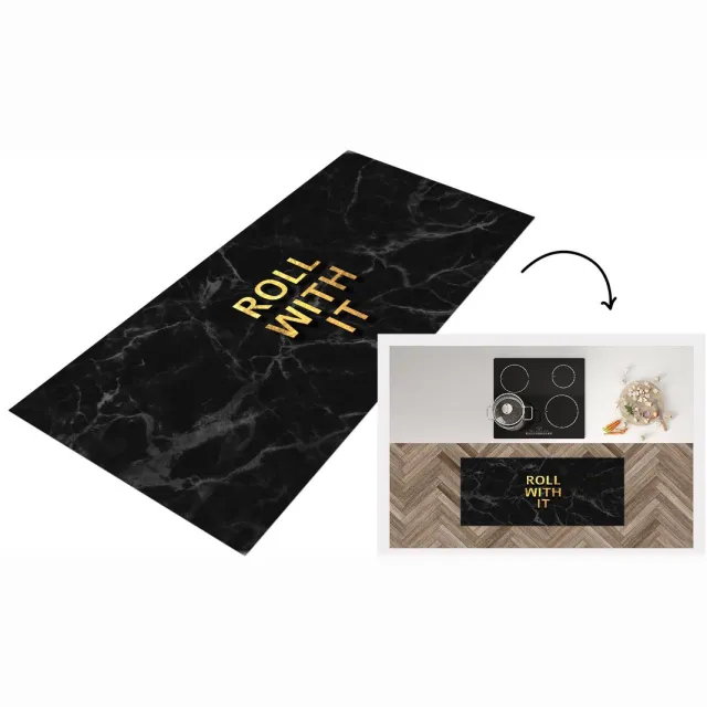 KitchenYeah Keukenloper - Loper keuken - Quote - Motivatie - Goud - Zwart - Keukenloper vinyl Multicolor