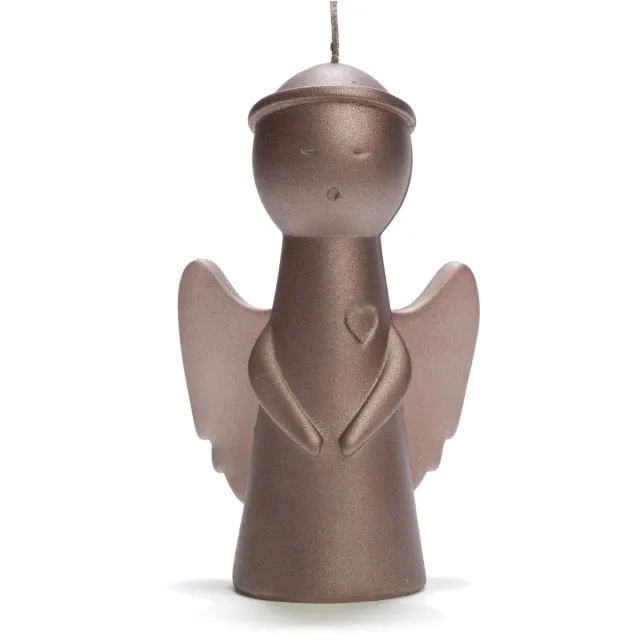 Rustik Lys sculpture engel kaars coffee / roze