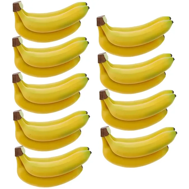 Bellatio Design kunstfruit banaan - deco food - real touch - 20 cm - 9x bananen - tros Geel