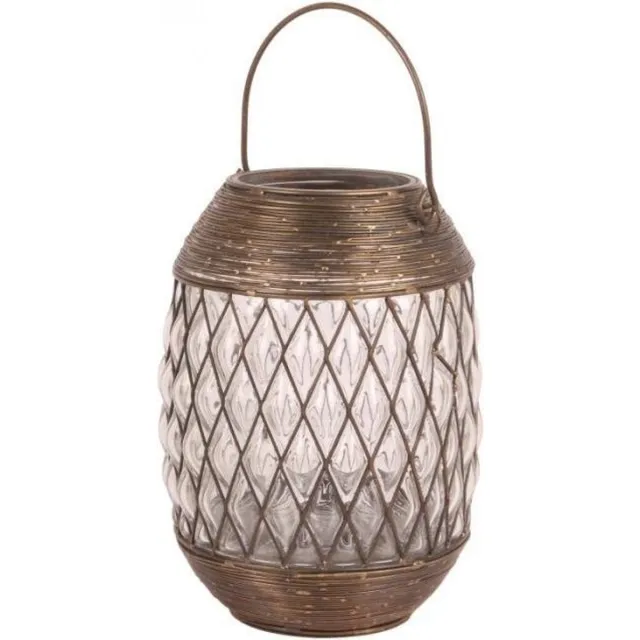 Dutch Style Lantaarn 27 cm koper bruin / goud glas | 10704603 | Dutch Style Koperbruin / Goud