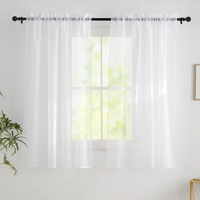 Unyqoos Transparante witte gordijnset met lussen voor sfeervolle woondecoratie