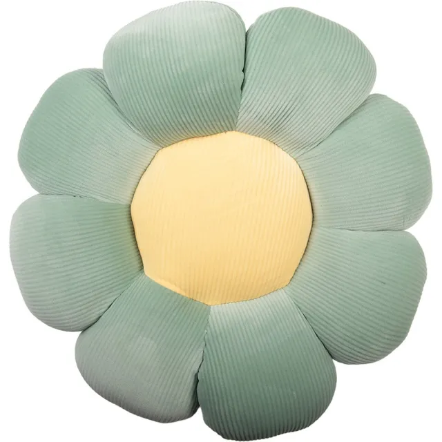 Clayre & Eef Sierkussen Bloem Ø 40x6 cm Groen Polyester