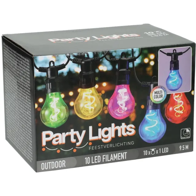Koopman feestverlichting LED multicolor 10 lampen buiten & binnen. Multi kleuren