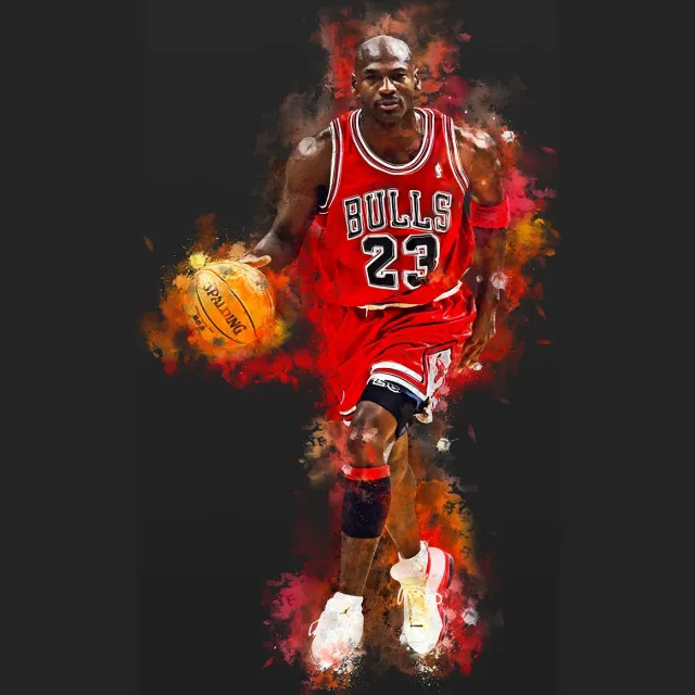 Wallofprints Jordan A1 Semi-Glossy poster - 59.4x84 cm - Sport poster - Basketbal poster - Unieke poster van Michael Jordan. Donkergrijze achtergrondkleur