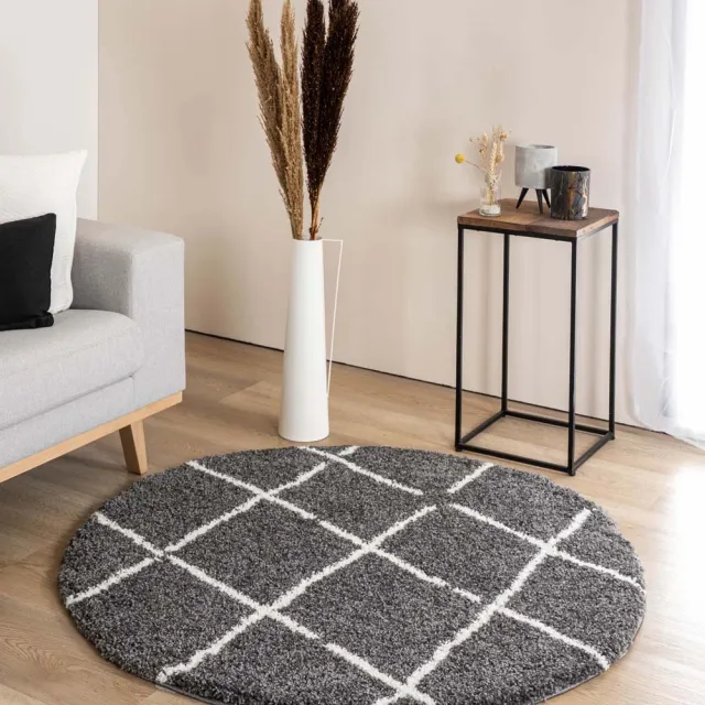 Boho&me Rond berber vloerkleed - Artisan grijs/wit 240