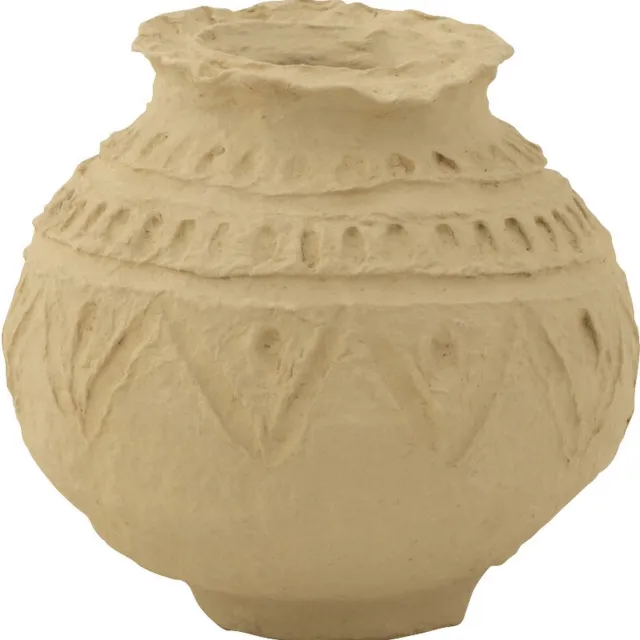 J-Line bloempot Sphere - papier mache - naturel - Ø 15 cm