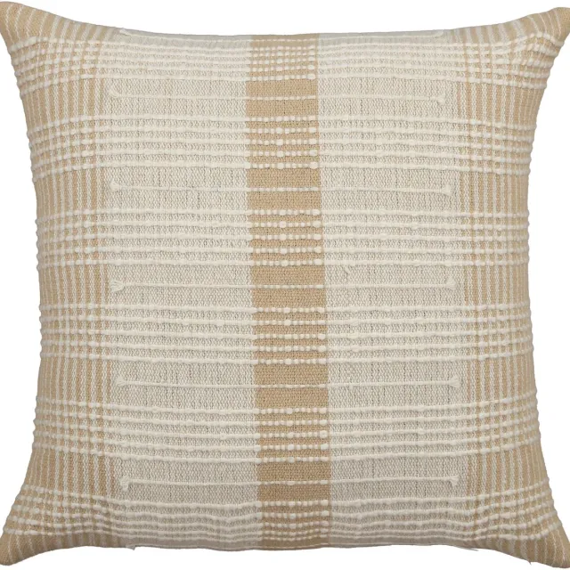 Urbane Hide Kussenhoes | Kussenhoesjes | Sierkussen | 50x50 cm | Elegante Geweven | Katoen | Beige | Zonder binnenkussen