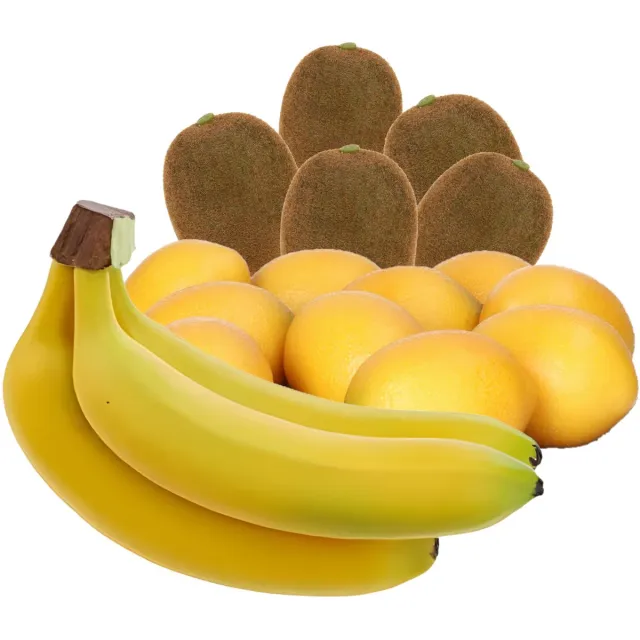 Bellatio Design Kunstfruit - fruitschaal decoratie set - bananen - citroenen - kiwi's - fruit Groen