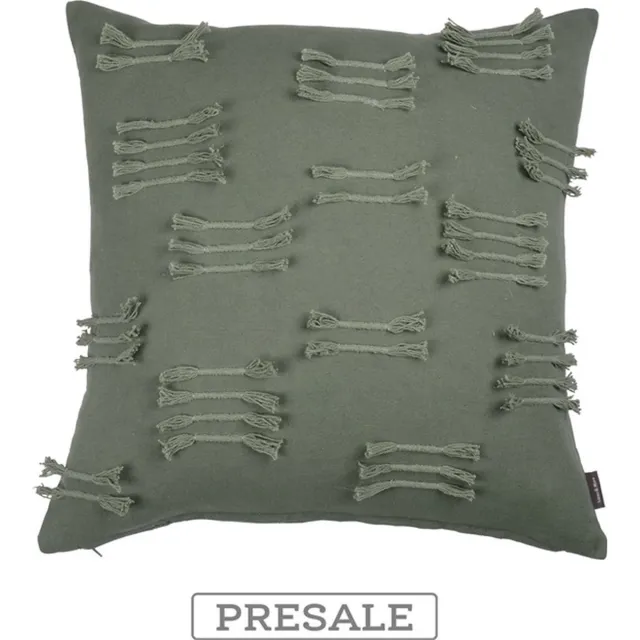 Linen & More Uneven Ruffle Sage Kussen | 45 X 45 | Sierkussen Voor Woonkamer Of Slaapkamer Groen