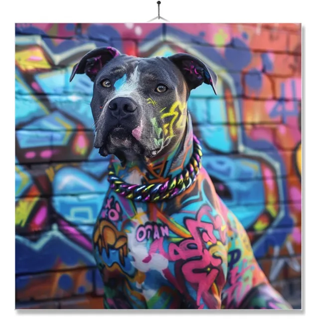 MC Living Tegel Met Opdruk | Geschenk | Dier | Graffiti | Pitbull ontwerp 4