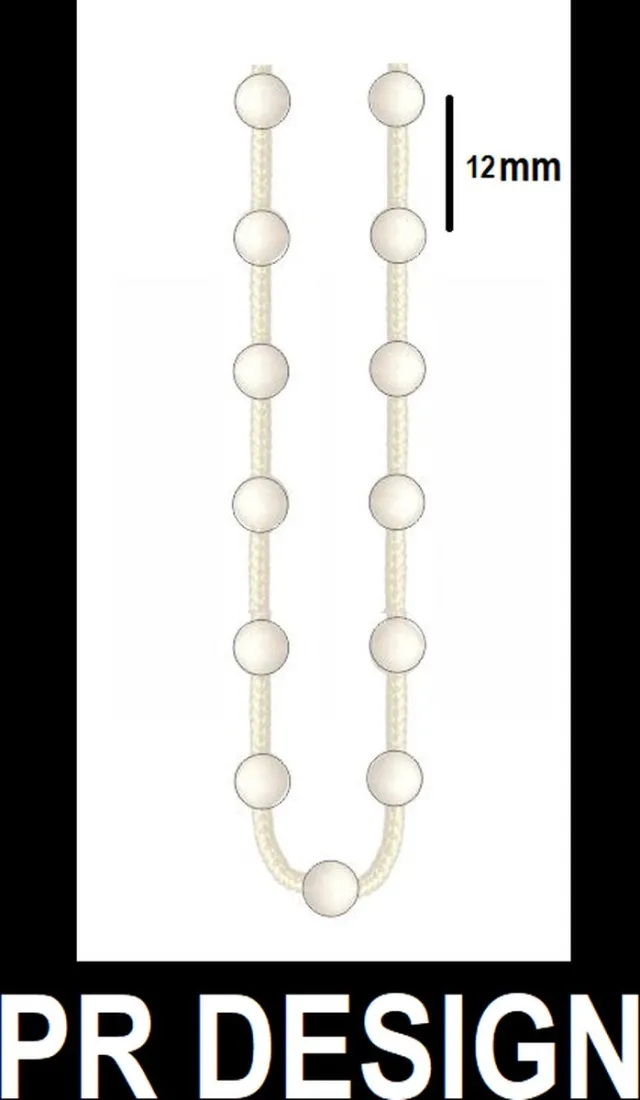 PR-Design per meter rolgordijnketting met 1 stuks rolkettingclips, gebruikt voor rolgordijnen, jaloezieën, verticale jaloezieën, reparatie of vervanging van de vervangende onderdelen van blinde ketting (wit)