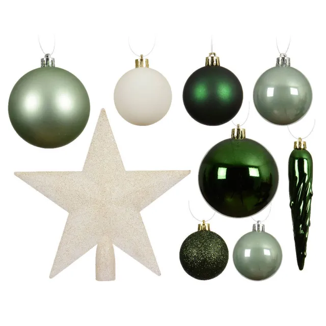 Decoris Mix polystyreen assortie mix - 30 stuks (ø8 cm) Groen